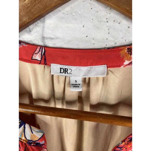 DR2 Women's Coral Floral Sleeveless Tiered Maxi Dress Small - Picture 3 of 5